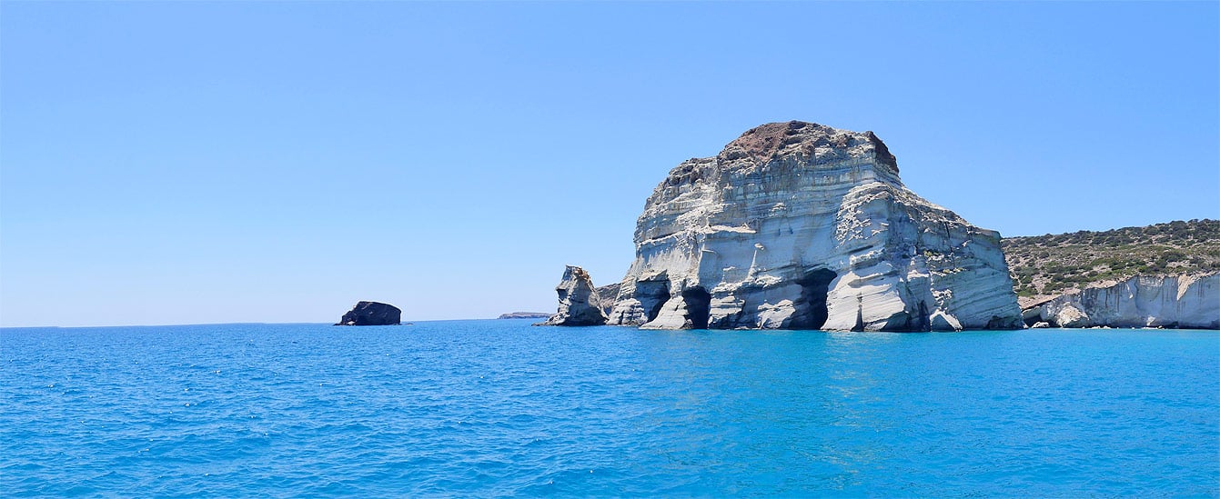 Milos : tour en bateau, falaise de Kleftiko