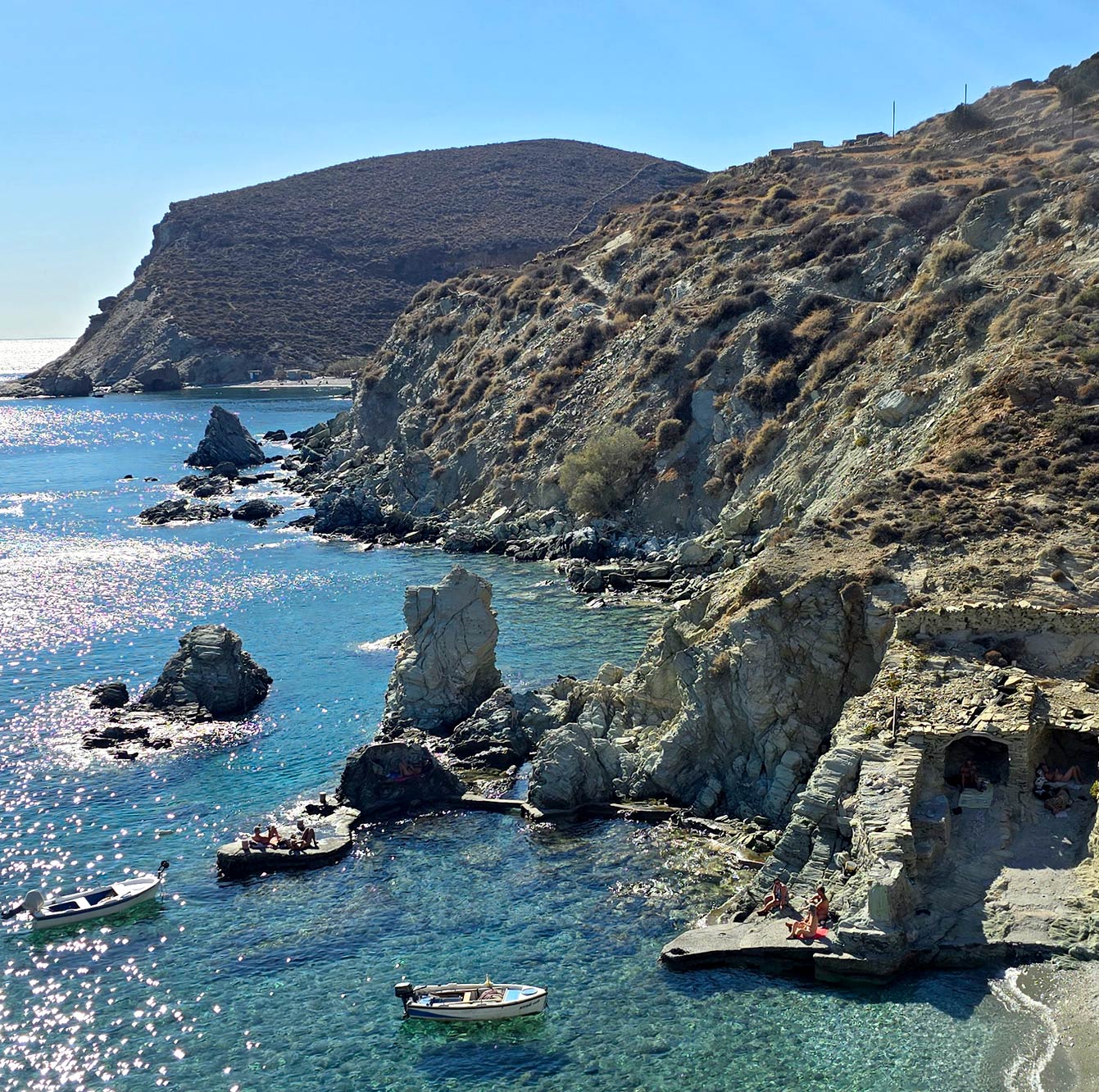 Vue d'en haut de la plage de Galifos