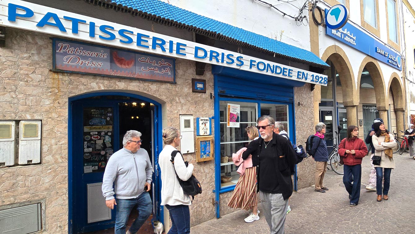 devanture Pâtisserie Driss à Essaouira :