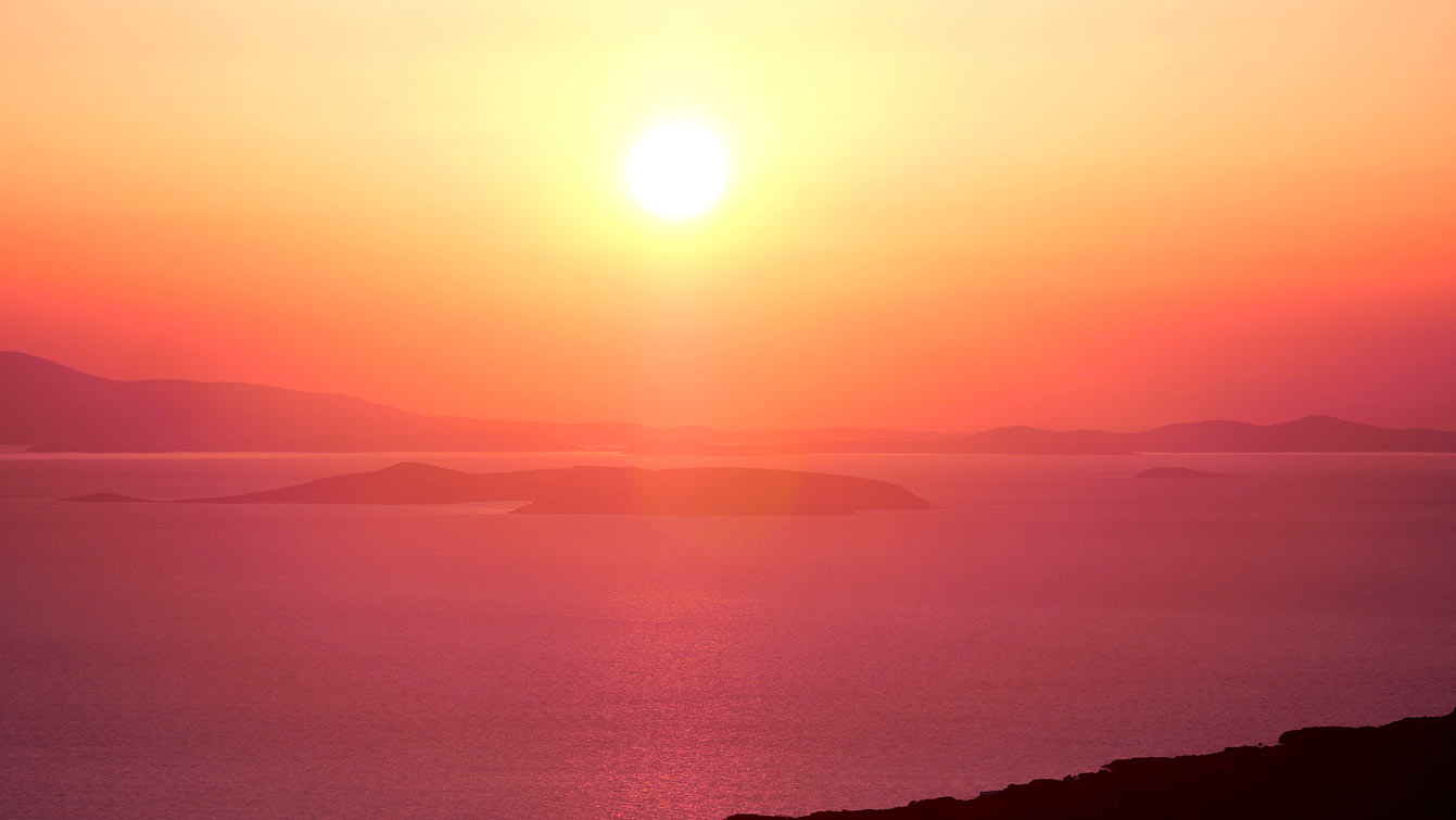 Coucher de soleil mer, Amorgos