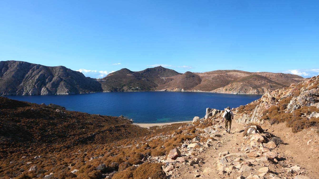 Sur le chemin de randonnée... Psili Ammos Beach., Patmos