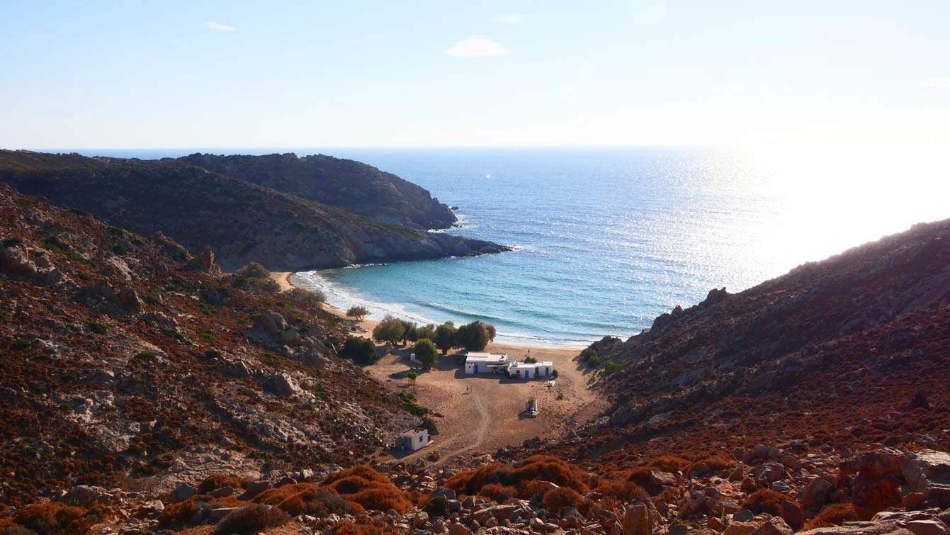 la plage de Psili Ammos à Patmos