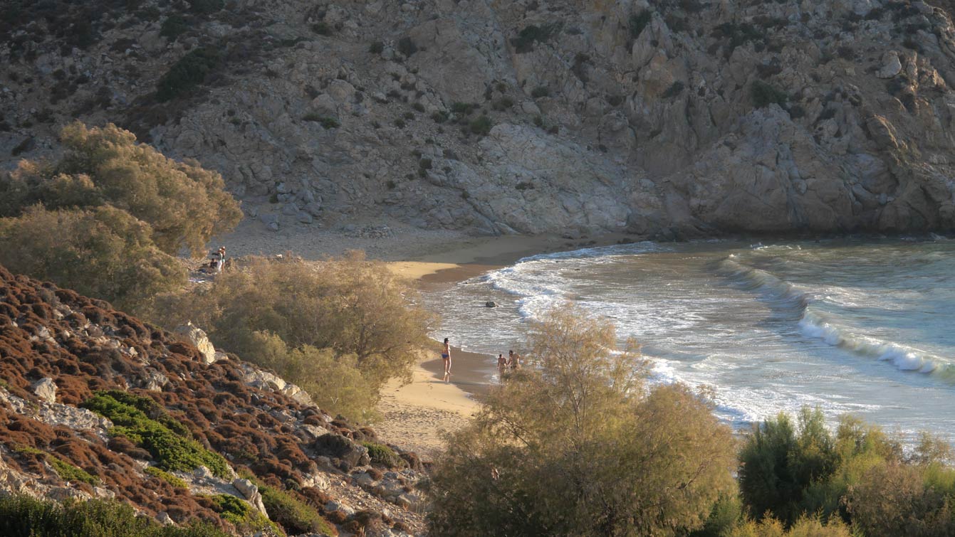 la plage de Psili Ammos à Patmos