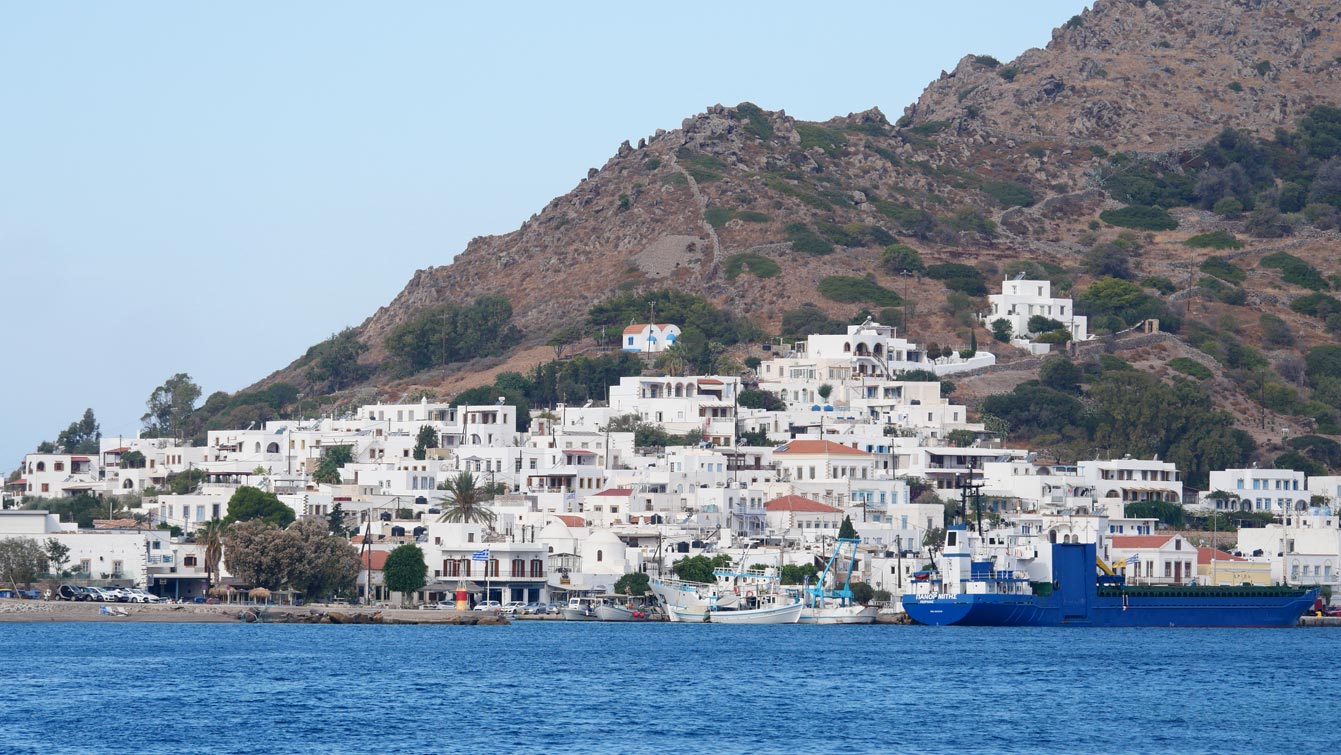 vue sur la Skala de Patmos
