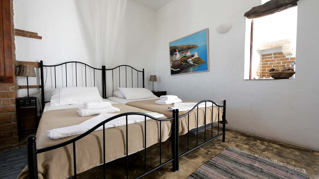 Chambre : L'intérieur d'un studio à Kalderimi Patmos