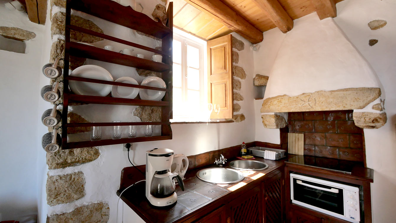 L'espace cuisine à Eirini Luxury Hotel Villas Patmos