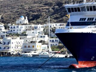 Port d'Amorgos vue du bateau